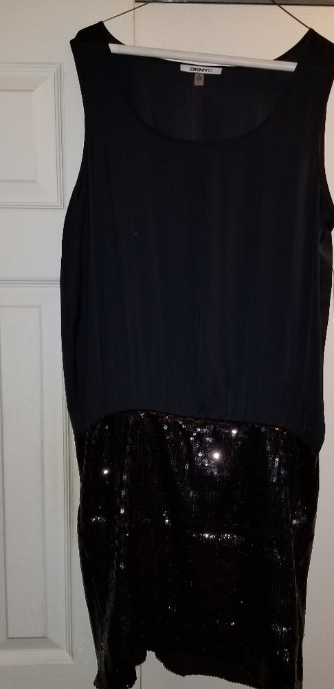 Black Blended Sequins Dress